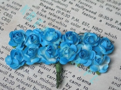 Różyczki papierowe małe 61571-8 Niebieskie 12szt 
