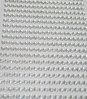 Przyklejki Kryształki dżety 4mm Srebrne-bezbarwne