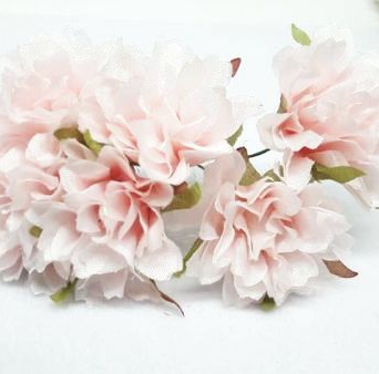 Kwiaty tekstylne 6szt 9KM9276 Różowe pastel
