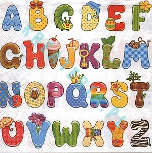 Serwetka Zabawne literki alfabet